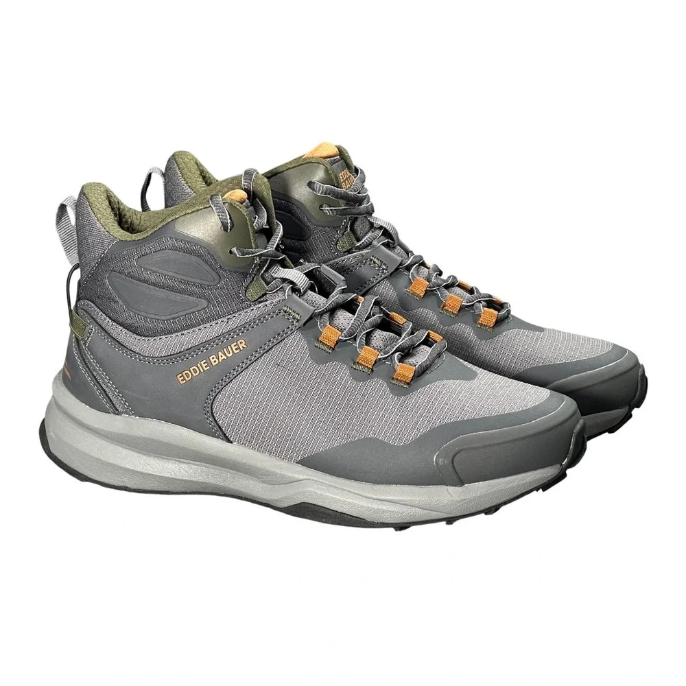 NIB Eddie Bauer Mens 9 Rapoza Outdoor Hiking Sneaker Boot Grey 196064522050